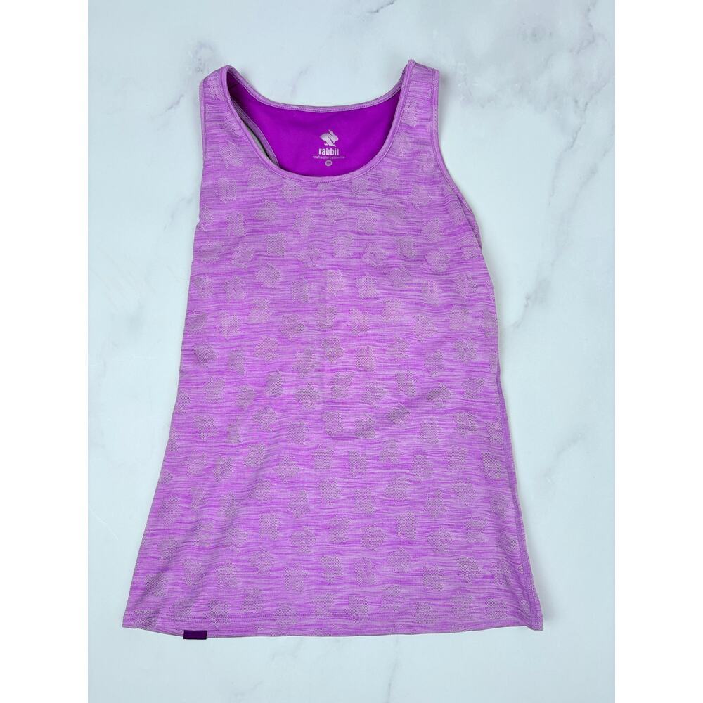 Rabbit Running Tank Built In Bra Purple Racerback Small Performance Workout Gym